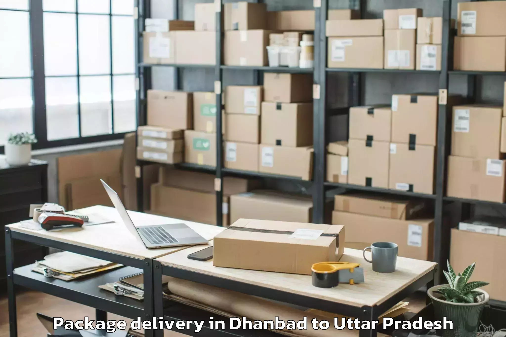 Trusted Dhanbad to Kampil Package Delivery